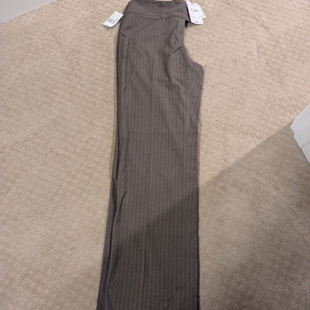 CAbi Women's Charcoal Pinstripe Dress Pants